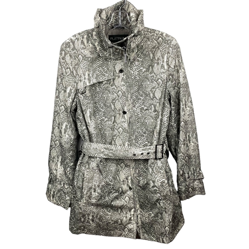 Platinum Utex Snake Print Raincoat Jacket Size Medium